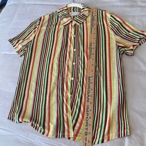 Urban Outfitters Sheer Striped Blouse M 90s Chiffon Aesthetic